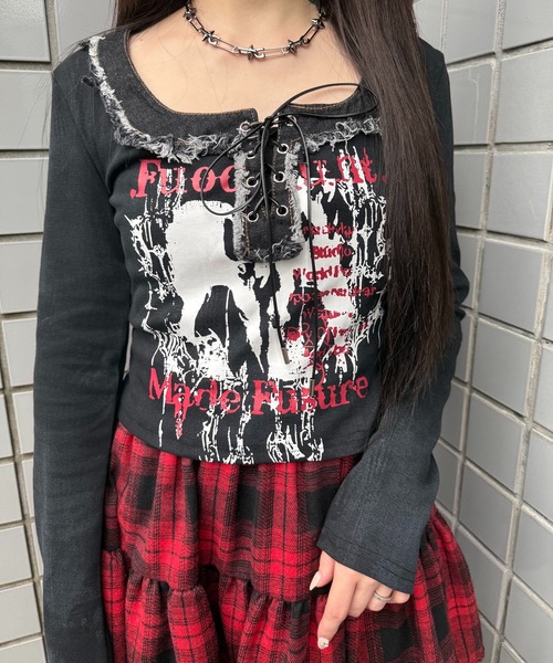 tシャツ レースアップパンクトップ レディース : ZOZOTOWN Yahoo!店