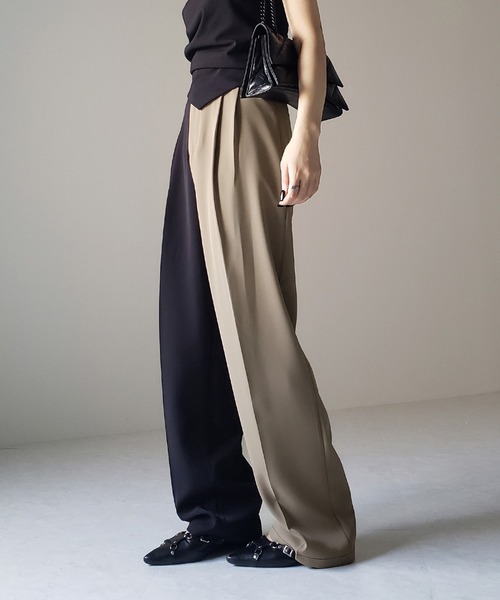 「me+em select」 スラックス X-LARGE ブラック レディース_画像2