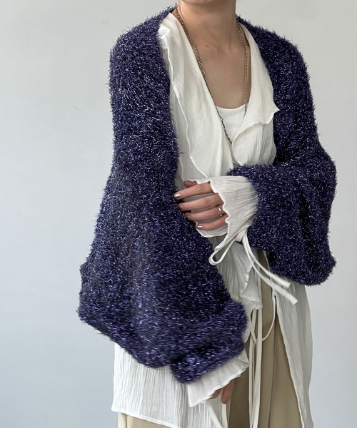 「chuclla」 長袖ニット FREE ダークブルー レディース_画像9