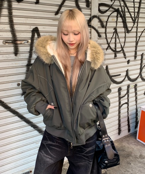 lilful ブルゾン アウター 「25年秋冬新作」「ファー取り外し可能