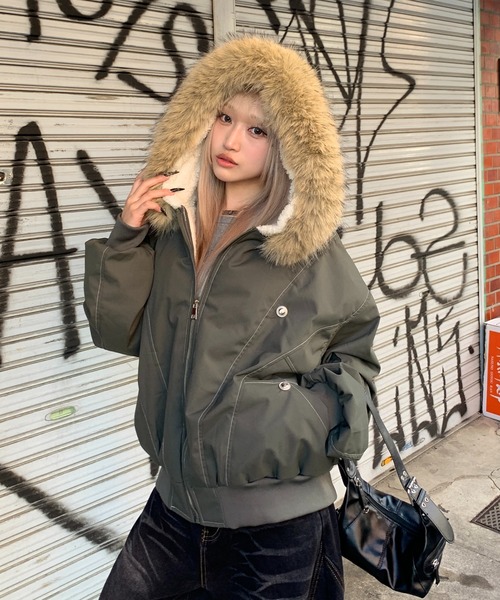 lilful ブルゾン アウター 「25年秋冬新作」「ファー取り外し可能