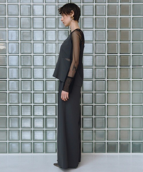 ANDRESD パンツドレス レースパネルアクセントセットアップパンツ