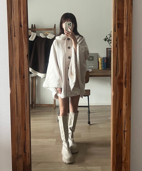 apres jour by あかちゃす　ホワイトポンチョコート apres jour by あかちゃす」 ポンチョコート フリー オフホワイト
