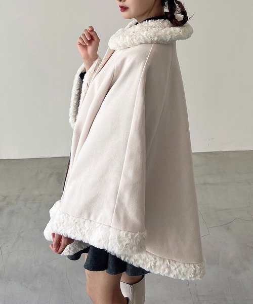 apres jour by あかちゃす」 ポンチョコート フリー オフホワイト