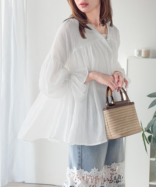 「classicalelf」 長袖ブラウス MEDIUM オフホワイト レディース_画像7