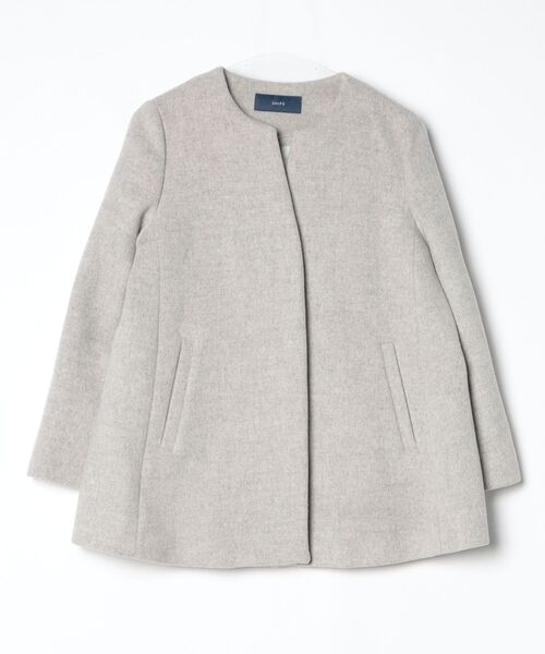 SHIPS（シップス） ノーカラーコート 36 グレー レディース : ZOZOTOWN