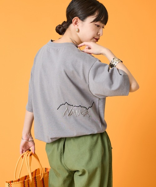 tシャツ 「NANGA/ナンガ」 別注 ブランドロゴ刺繍 ショートスリーブTシャツ「追加」 レディース メンズの画像