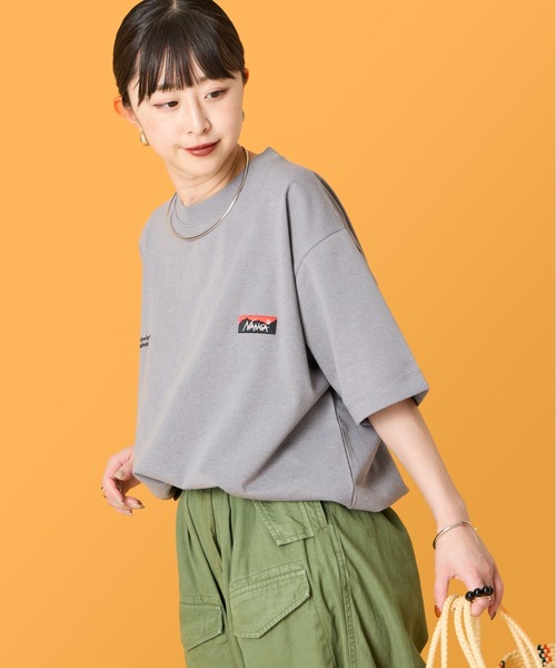 tシャツ 「NANGA/ナンガ」 別注 ブランドロゴ刺繍 ショートスリーブTシャツ「追加」 レディース メンズの画像