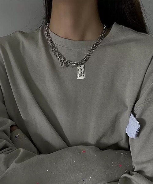 NO WAY ネックレス /Bz/シルバーチェーンプレートネックレス