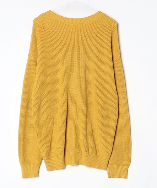 「Adoon plain」 ニットカーディガン MEDIUM イエロー メンズ_画像2