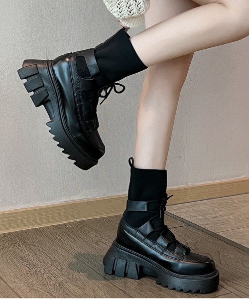 「Shoes in Closet」 ショートブーツ LL ブラック レディース_画像9