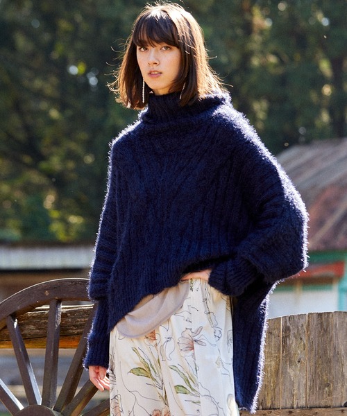 「LA BELLE ETUDE」 タートルネックニット FREE ブルー レディース_画像4