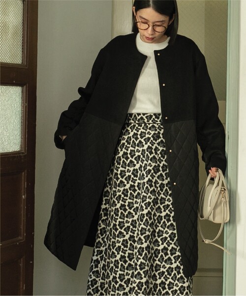 「OPAQUE.CLIP」 ノーカラーコート 40 ブラック レディース_画像2