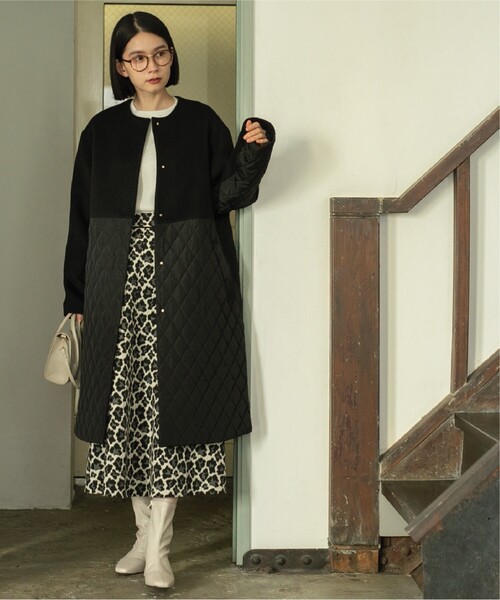 「OPAQUE.CLIP」 ノーカラーコート 40 ブラック レディース_画像3