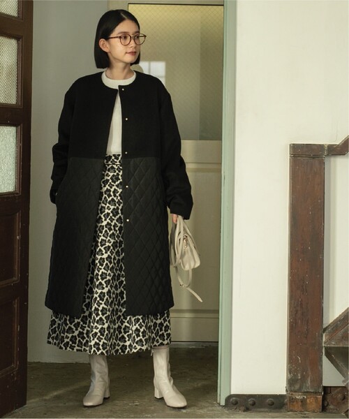 「OPAQUE.CLIP」 ノーカラーコート 40 ブラック レディース_画像4