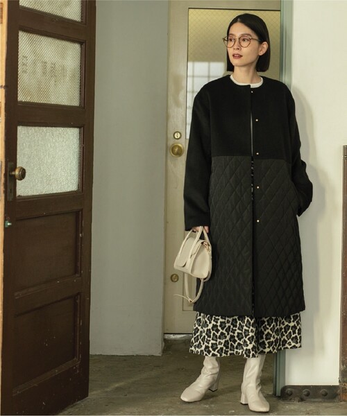 「OPAQUE.CLIP」 ノーカラーコート 40 ブラック レディース_画像5