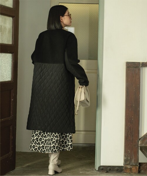 「OPAQUE.CLIP」 ノーカラーコート 40 ブラック レディース_画像9