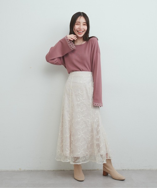 「natural couture」 長袖ニット FREE ピンク レディース_画像2