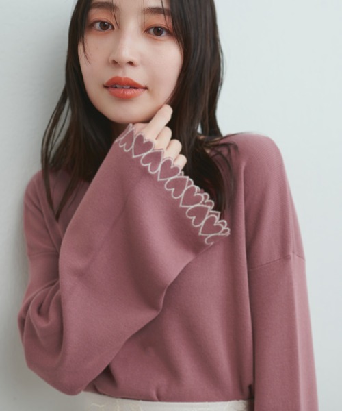 「natural couture」 長袖ニット FREE ピンク レディース_画像3