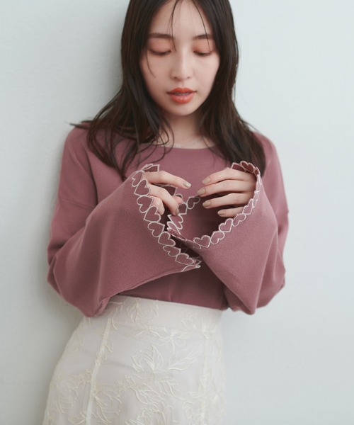 「natural couture」 長袖ニット FREE ピンク レディース_画像4