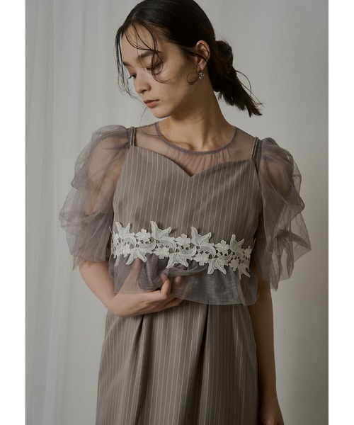 LE'RURE ドレス Fluffy stripe bustier set dress : ZOZOTOWN Yahoo!店