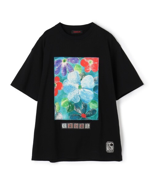 Caban カラフルプリント 半袖Tシャツ CABaN（キャバン） 半袖Tシャツ M ブラック系その他 メンズ : ZOZOTOWN