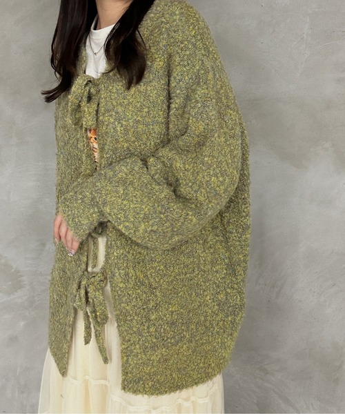 「kutir」 ニットカーディガン FREE ブルー レディース_画像2