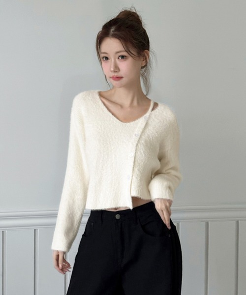 by muni:r ニット セーター 「着用動画あり・4色展開」ソフトファー