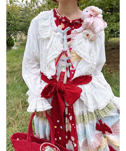 PINK HOUSE（ピンクハウス） ブラウス シャツ ローンフリル使い