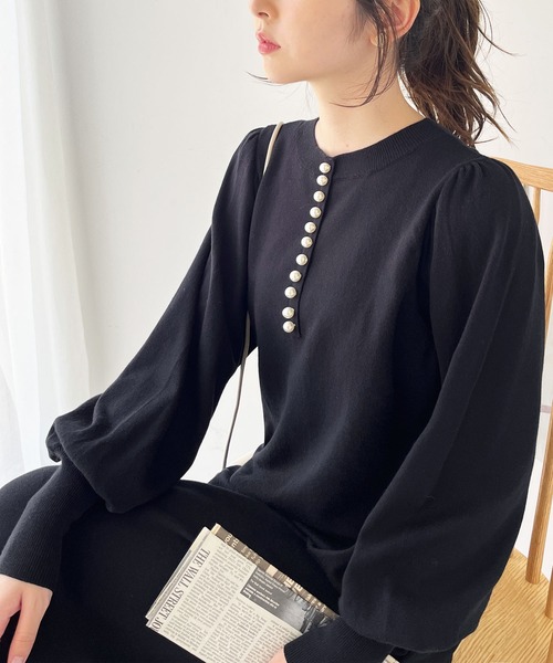 「GeeRA」 ニットワンピース MEDIUM ブラック レディース_画像3