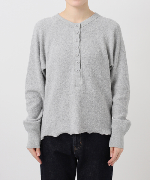 SLOBE IENA スローブイエナ ヘンリープルオーバー  ハーフボタン/ニット 25AW   パープル レディース / 240001199590 SLOBE IENA スローブイエナ ヘンリープルオーバー ハーフボタン/ニット
