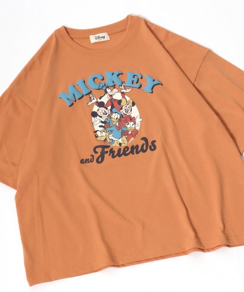 ディズニーヴィンテージロゴTシャツオレンジLサイズファンタジア Disney（ディズニー） tシャツ キャラクターTシャツ/ワイドシルエット