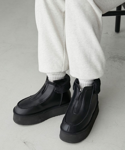 「forksy.」 ショートブーツ LL キャメル レディース_画像2