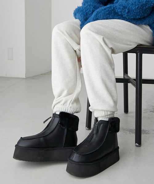 「forksy.」 ショートブーツ LL キャメル レディース_画像3