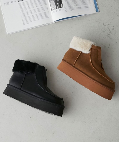 「forksy.」 ショートブーツ LL キャメル レディース_画像4