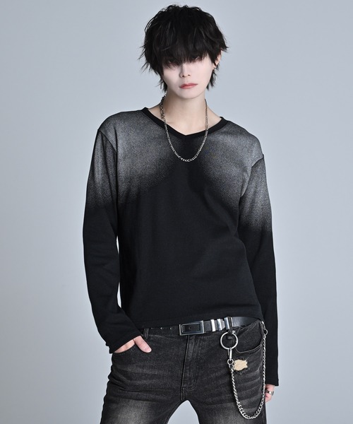 ADRER（アドラー） tシャツ Stretch Rib V-Neck Long Tee / ストレッチ