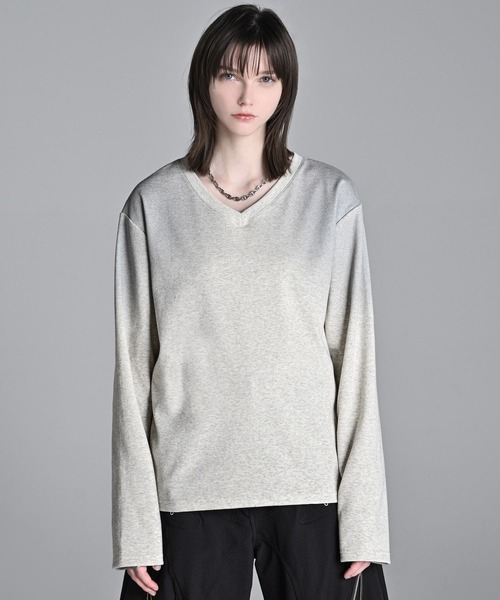 ADRER（アドラー） tシャツ Stretch Rib V-Neck Long Tee / ストレッチ