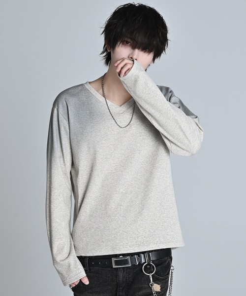 ADRER（アドラー） tシャツ Stretch Rib V-Neck Long Tee / ストレッチ