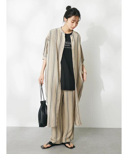 「CRAFT STANDARD BOUTIQUE」 半袖ワンピース FREE ブラウン系その他4 レディース_画像2