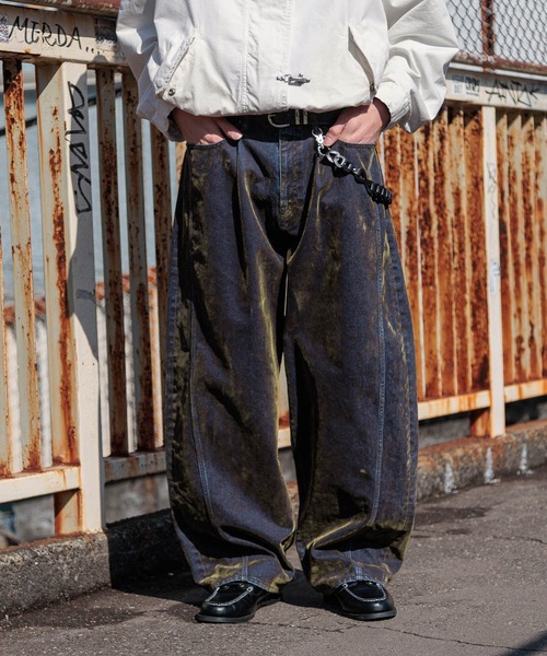 RAGEBLUE（レイジブルー） ワイドパンツ ジーンズ Flocked Denim