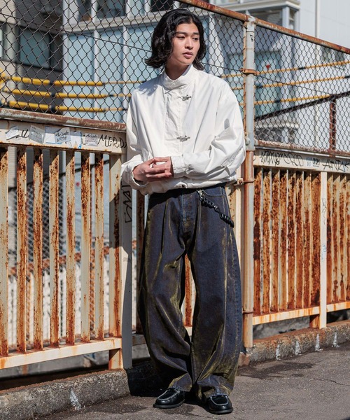 Super Raggy Barrel ワイドレッグデニム 24 RAGEBLUE（レイジブルー） ワイドパンツ ジーンズ Flocked Denim