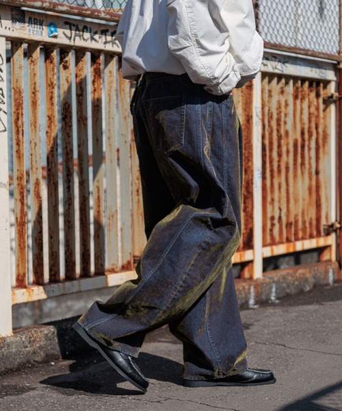 RAGEBLUE（レイジブルー） ワイドパンツ ジーンズ Flocked Denim