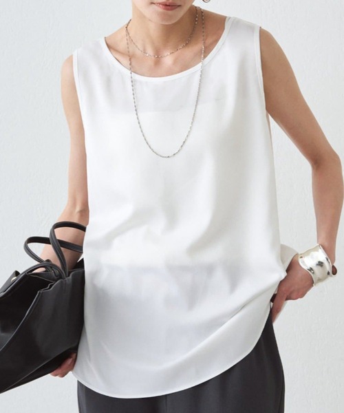 新品未使用タグ付き ラウンジドレス インナー付き コードレースブラウス Loungedress（ラウンジドレス） ブラウス シャツ サテンインナータンク