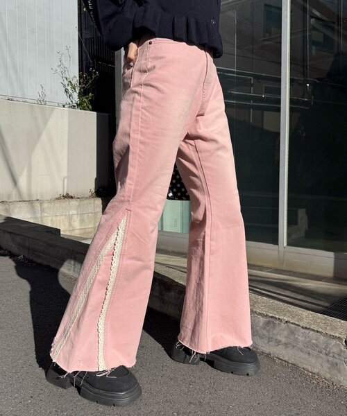 ト*モ様 PINK HOUSE デニムティアードフレアパンツ CIAOPANIC（チャオパニック） ジーンズ デニム デニムパンツ レース