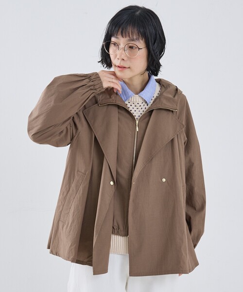collex（コレックス） トレンチコート コート レイヤード風ジップ