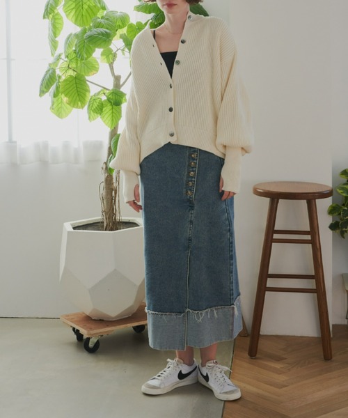 「Unitage」 デニムスカート SMALL ライトブルー レディース_画像3