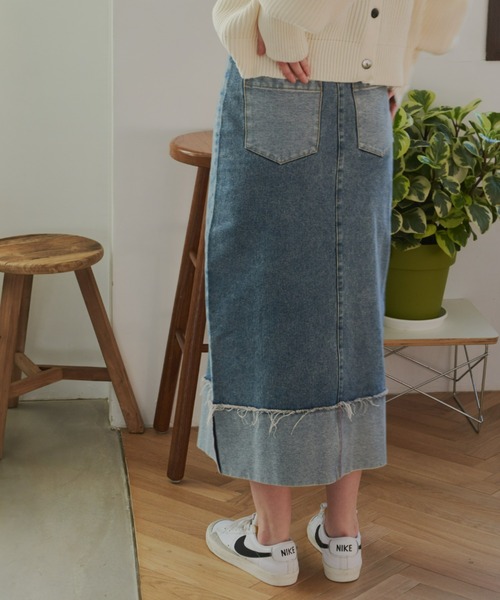「Unitage」 デニムスカート SMALL ライトブルー レディース_画像7