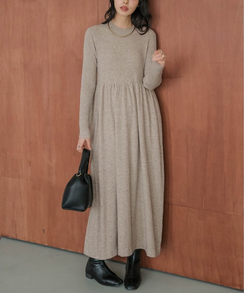 「SUGAR BISKET」 「La-gemme」ニットワンピース フリー ベージュ レディース_画像9
