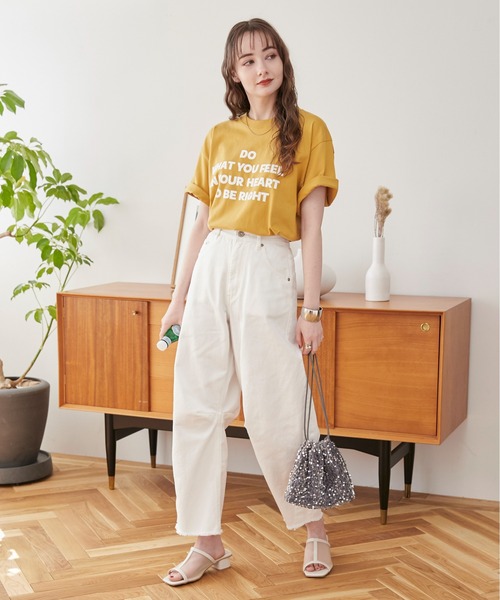 「ANGIE」 半袖Tシャツ SMALL ネイビー レディース_画像3