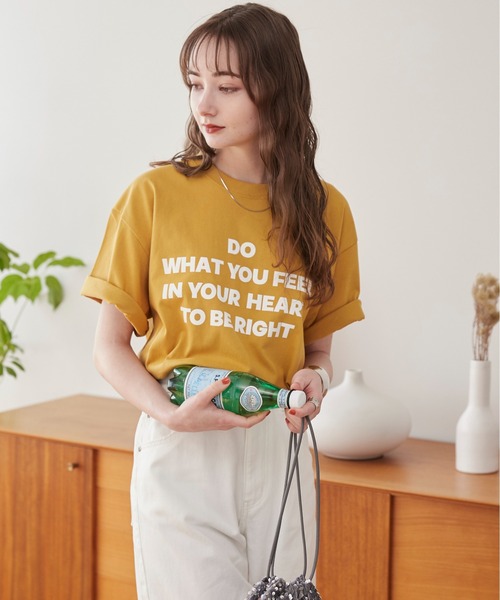 「ANGIE」 半袖Tシャツ SMALL ネイビー レディース_画像5